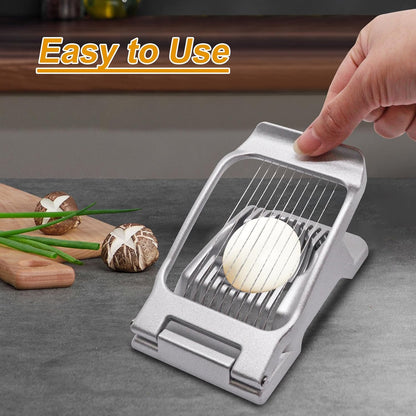 Egg Slicer for Hard Boiled Eggs, Food Slicer with 14 Stainless Steel Wires, Heavy Duty Hard Boiled Egg Cutter, Spam Slicer for Soft Fruit Strawberry Luncheon Meat Home Use (1Pcs, White)