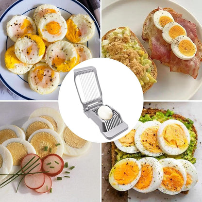 Egg Slicer for Hard Boiled Eggs, Food Slicer with 14 Stainless Steel Wires, Heavy Duty Hard Boiled Egg Cutter, Spam Slicer for Soft Fruit Strawberry Luncheon Meat Home Use (1Pcs, White)