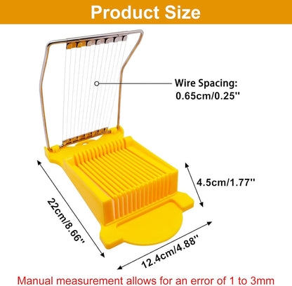 Egg Slicer for Hard Boiled Eggs, Food Slicer with 14 Stainless Steel Wires, Heavy Duty Hard Boiled Egg Cutter, Spam Slicer for Soft Fruit Strawberry Luncheon Meat Home Use (1Pcs, White)