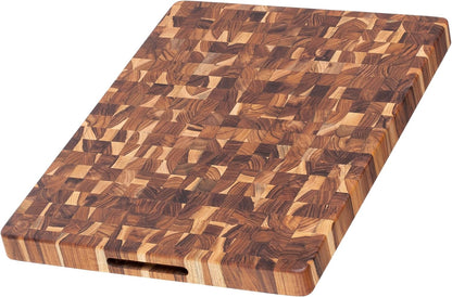 Butcher Block Cutting Board - Large Wooden Cutting Board - Holiday Gift Ideas for Men and Women - Gift-Ready End Grain Wood, Knife Friendly - FSC Certified