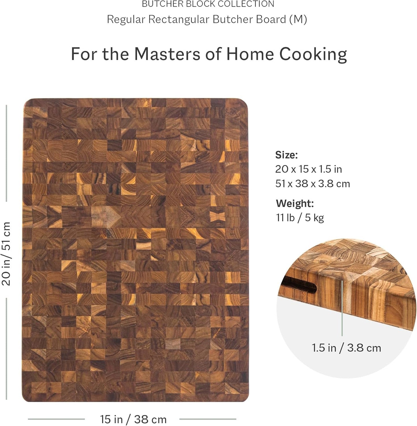 Butcher Block Cutting Board - Large Wooden Cutting Board - Holiday Gift Ideas for Men and Women - Gift-Ready End Grain Wood, Knife Friendly - FSC Certified