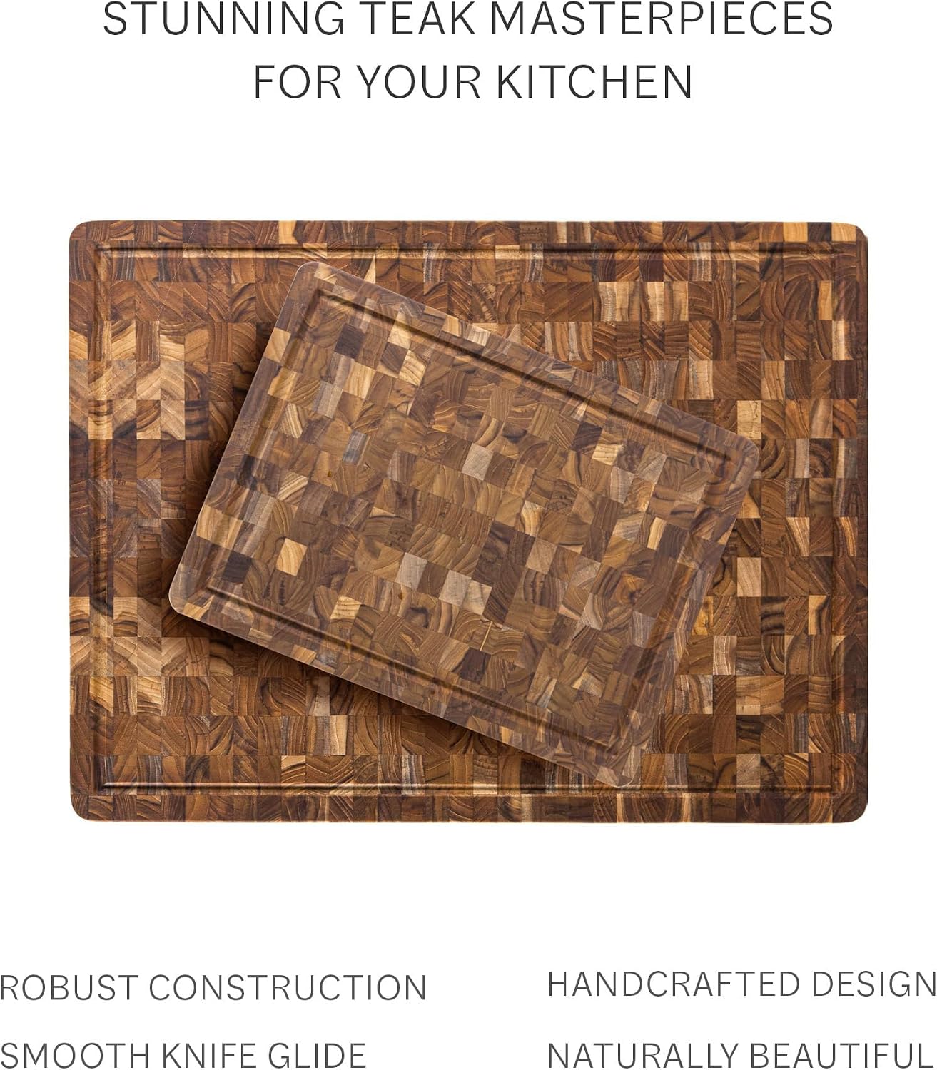 Butcher Block Cutting Board - Large Wooden Cutting Board - Holiday Gift Ideas for Men and Women - Gift-Ready End Grain Wood, Knife Friendly - FSC Certified