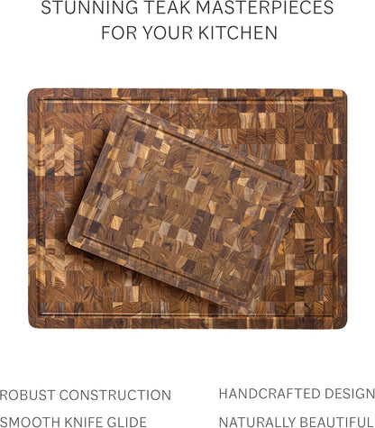 Butcher Block Cutting Board - Large Wooden Cutting Board - Holiday Gift Ideas for Men and Women - Gift-Ready End Grain Wood, Knife Friendly - FSC Certified