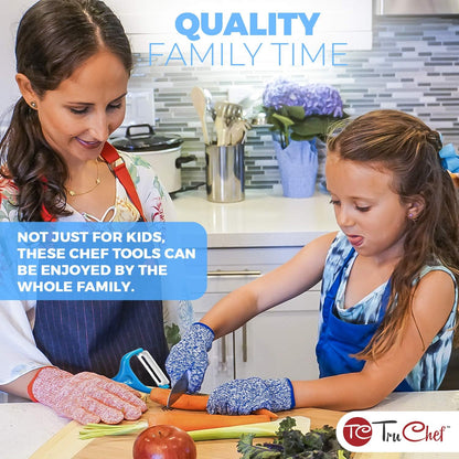 5-Piece Kids Knife Set for Real Cooking | Stainless Steel Chef, Paring & Serrated Knives with Peeler & Holder | Safe Junior Chef Cooking Set for Kids (5 pcs, Pink)