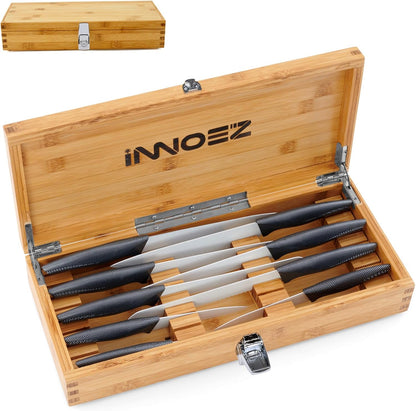 Bamboo Kitchen Knife Holder Lock Box - Knife Drawer Organizer Lockable Storage Box with Lock and Key to Keep Kids Safe from Sharp Knives. Multi Purpose Safe Box (Knives Not Included) (Large)