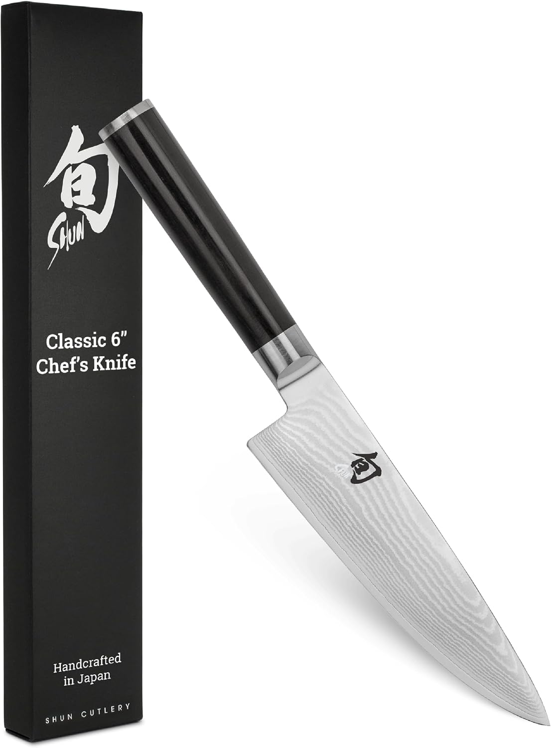 Classic 6" Chef's Knife, Handcrafted Japanese Kitchen Knife for Professional and Home Chefs, VG-MAX Core with Damascus Stainless Steel Cladding, Pakkawood Handle