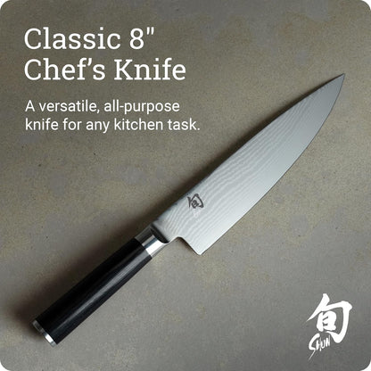 Classic 6" Chef's Knife, Handcrafted Japanese Kitchen Knife for Professional and Home Chefs, VG-MAX Core with Damascus Stainless Steel Cladding, Pakkawood Handle