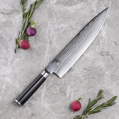 Classic 6" Chef's Knife, Handcrafted Japanese Kitchen Knife for Professional and Home Chefs, VG-MAX Core with Damascus Stainless Steel Cladding, Pakkawood Handle