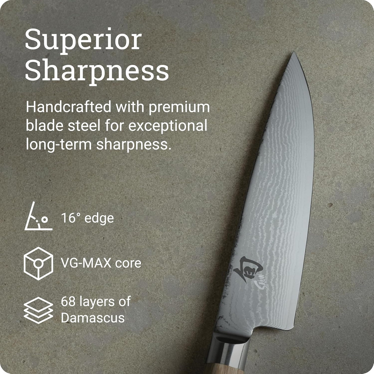 Classic 6" Chef's Knife, Handcrafted Japanese Kitchen Knife for Professional and Home Chefs, VG-MAX Core with Damascus Stainless Steel Cladding, Pakkawood Handle