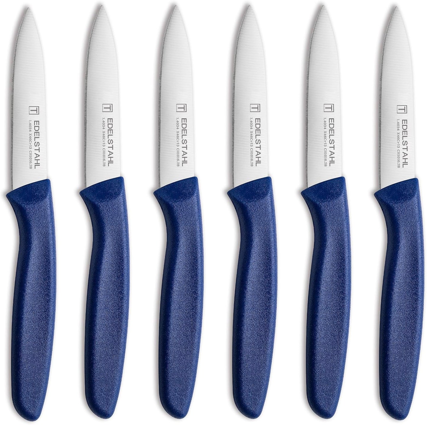 Paring Knife Set of 6,Premium Paring Knives,Stainless Steel Vegetable&Fruit Knife,Sharp Small Knife Set,Straight Edge Paring Knives Set,PP Plastic Handle Cutting Knifes,Black,Peeling Knives
