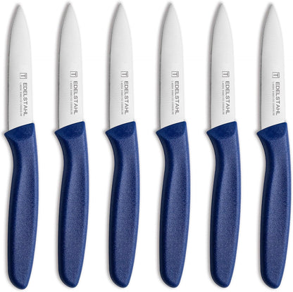 Paring Knife Set of 6,Premium Paring Knives,Stainless Steel Vegetable&Fruit Knife,Sharp Small Knife Set,Straight Edge Paring Knives Set,PP Plastic Handle Cutting Knifes,Black,Peeling Knives