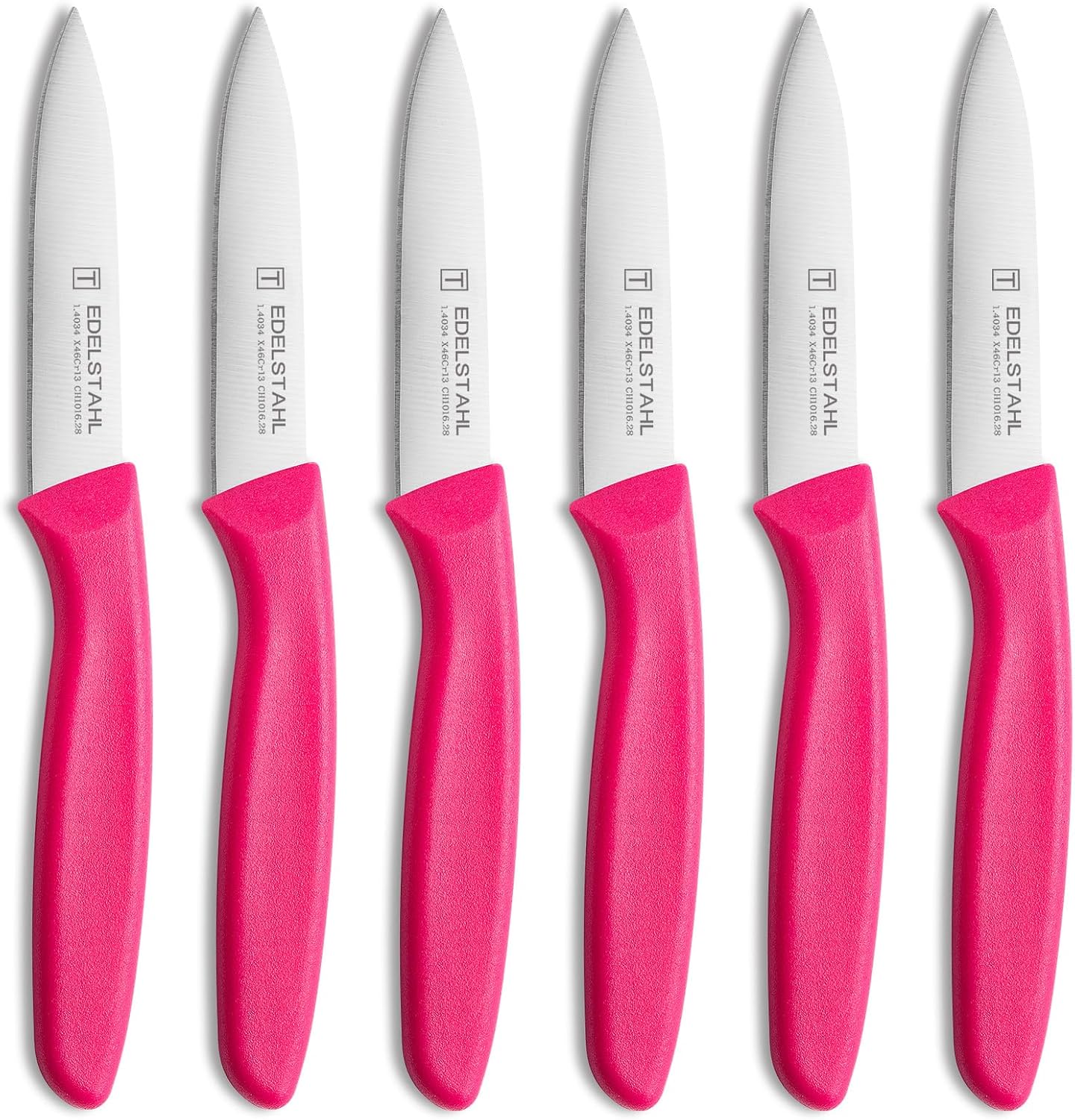 Paring Knife Set of 6,Premium Paring Knives,Stainless Steel Vegetable&Fruit Knife,Sharp Small Knife Set,Straight Edge Paring Knives Set,PP Plastic Handle Cutting Knifes,Black,Peeling Knives