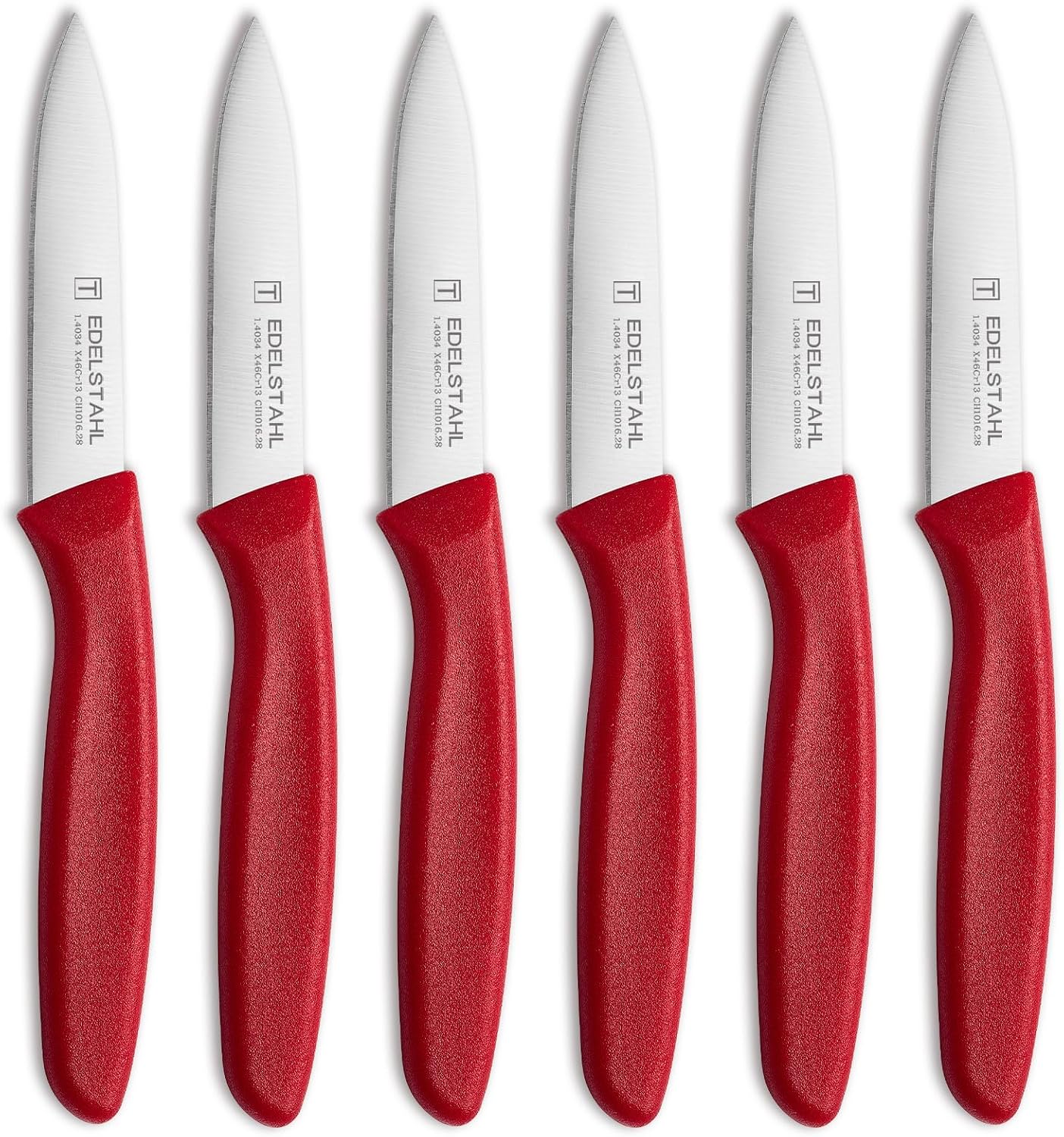 Paring Knife Set of 6,Premium Paring Knives,Stainless Steel Vegetable&Fruit Knife,Sharp Small Knife Set,Straight Edge Paring Knives Set,PP Plastic Handle Cutting Knifes,Black,Peeling Knives