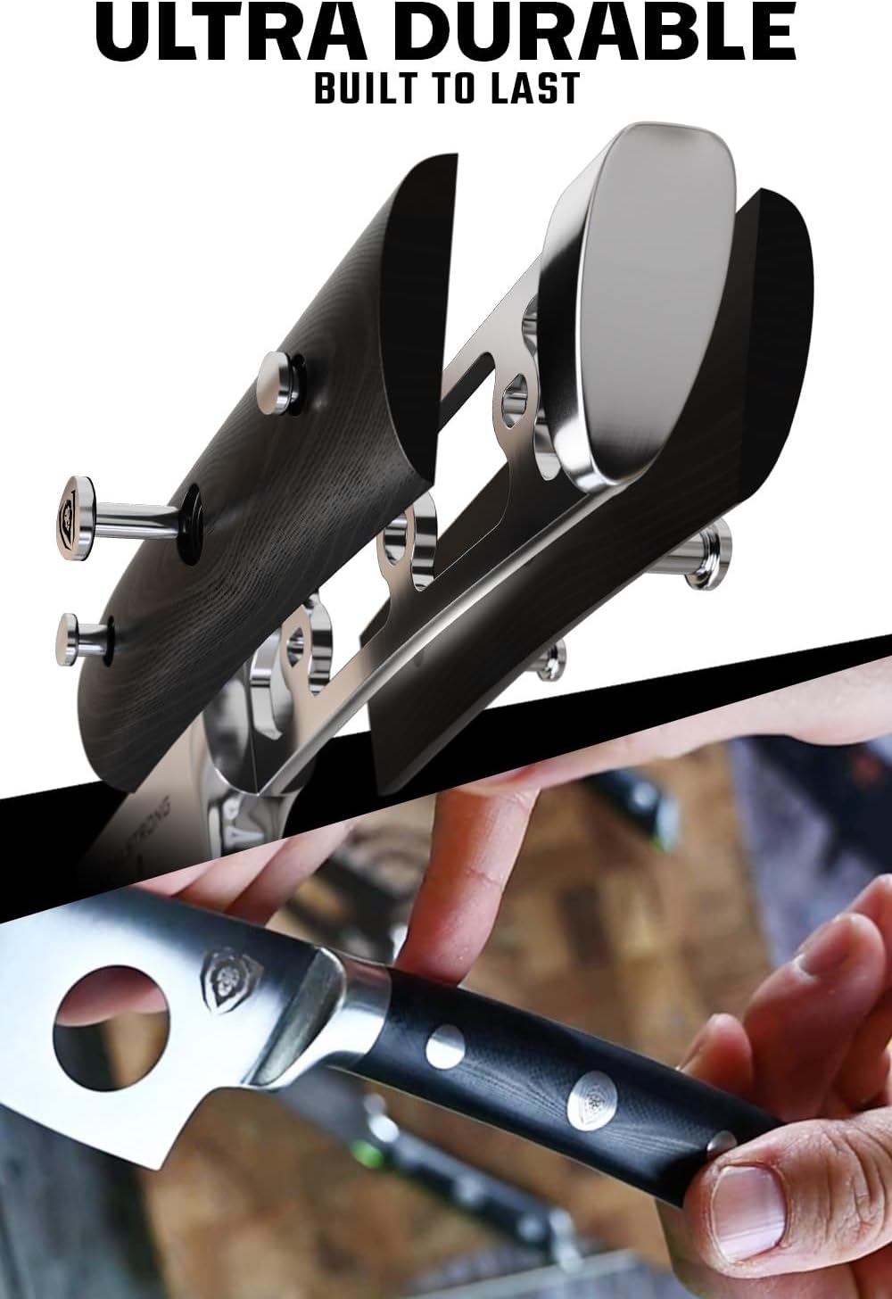 Charcuterie & Cheese Knife Set-4pc-Gladiator Series Elite-Mini Cleaver, Serrated,Round-Tip,Forked Cheese Knives Set-G10 Handle-Soft & Hard Cheese-Sheath-NSF Certified