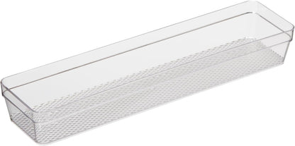 Clear Drawer Organizer - 3" X 12.5" - Ideal for Organizing Kitchen Drawers, Office, Desk, Silverware, Kitchen Utensils, Cosmetics and Bathrooms