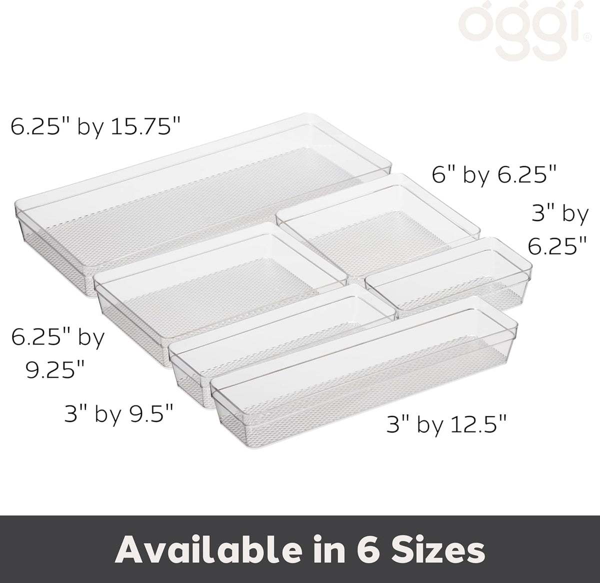 Clear Drawer Organizer - 3" X 12.5" - Ideal for Organizing Kitchen Drawers, Office, Desk, Silverware, Kitchen Utensils, Cosmetics and Bathrooms