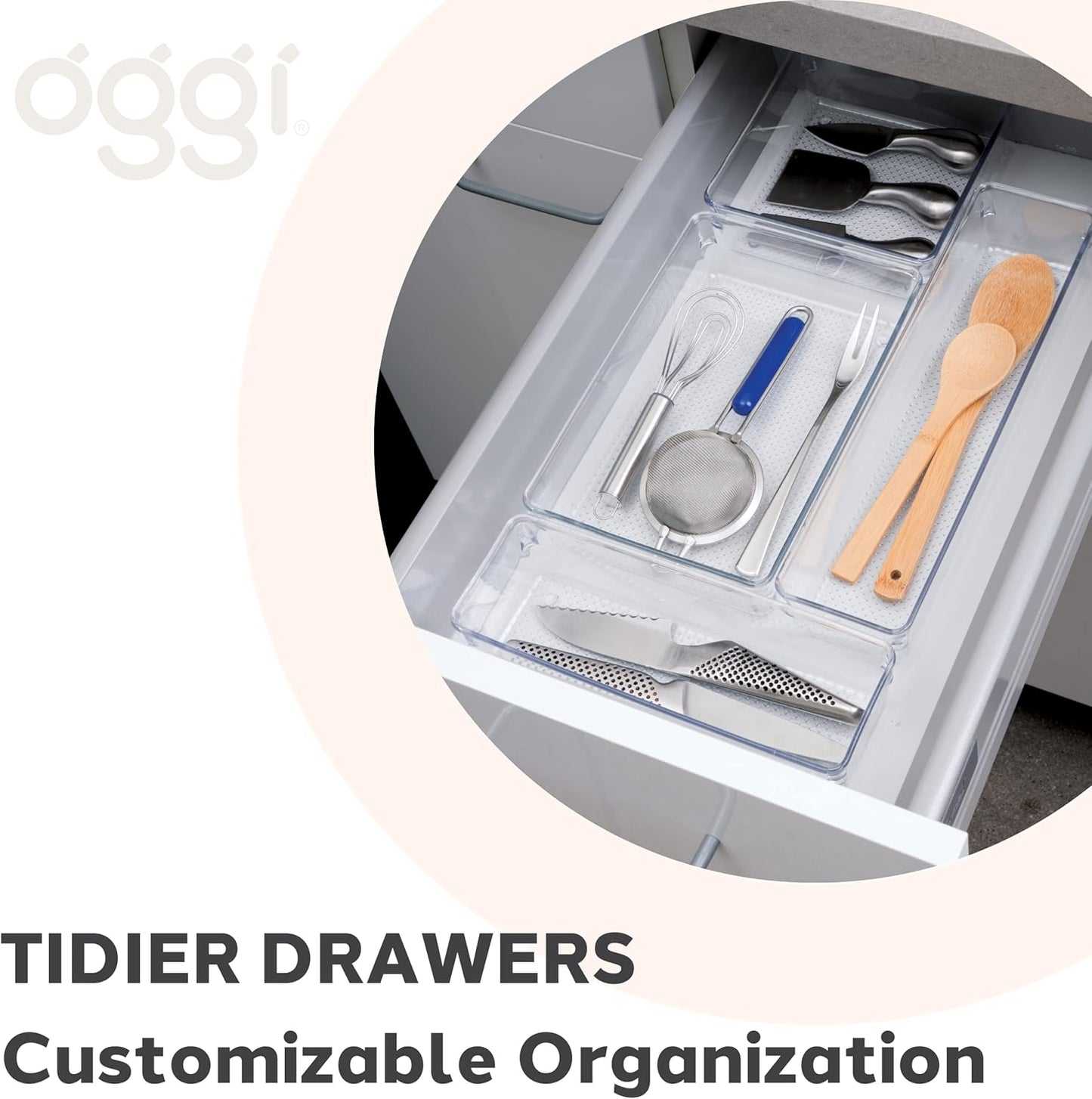 Clear Drawer Organizer - 3" X 12.5" - Ideal for Organizing Kitchen Drawers, Office, Desk, Silverware, Kitchen Utensils, Cosmetics and Bathrooms
