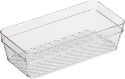 Clear Drawer Organizer - 3" X 12.5" - Ideal for Organizing Kitchen Drawers, Office, Desk, Silverware, Kitchen Utensils, Cosmetics and Bathrooms
