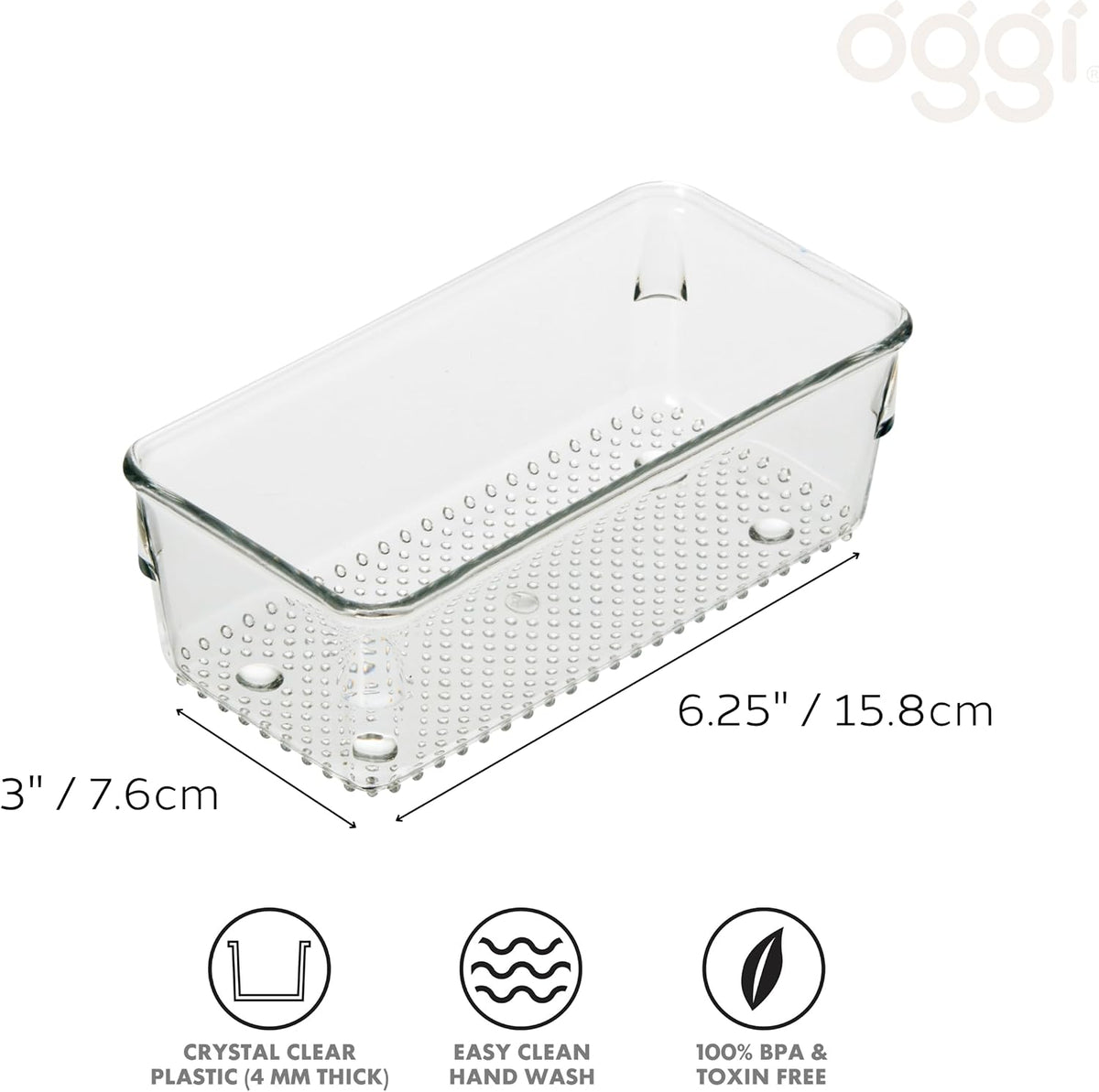 Clear Drawer Organizer - 3" X 12.5" - Ideal for Organizing Kitchen Drawers, Office, Desk, Silverware, Kitchen Utensils, Cosmetics and Bathrooms