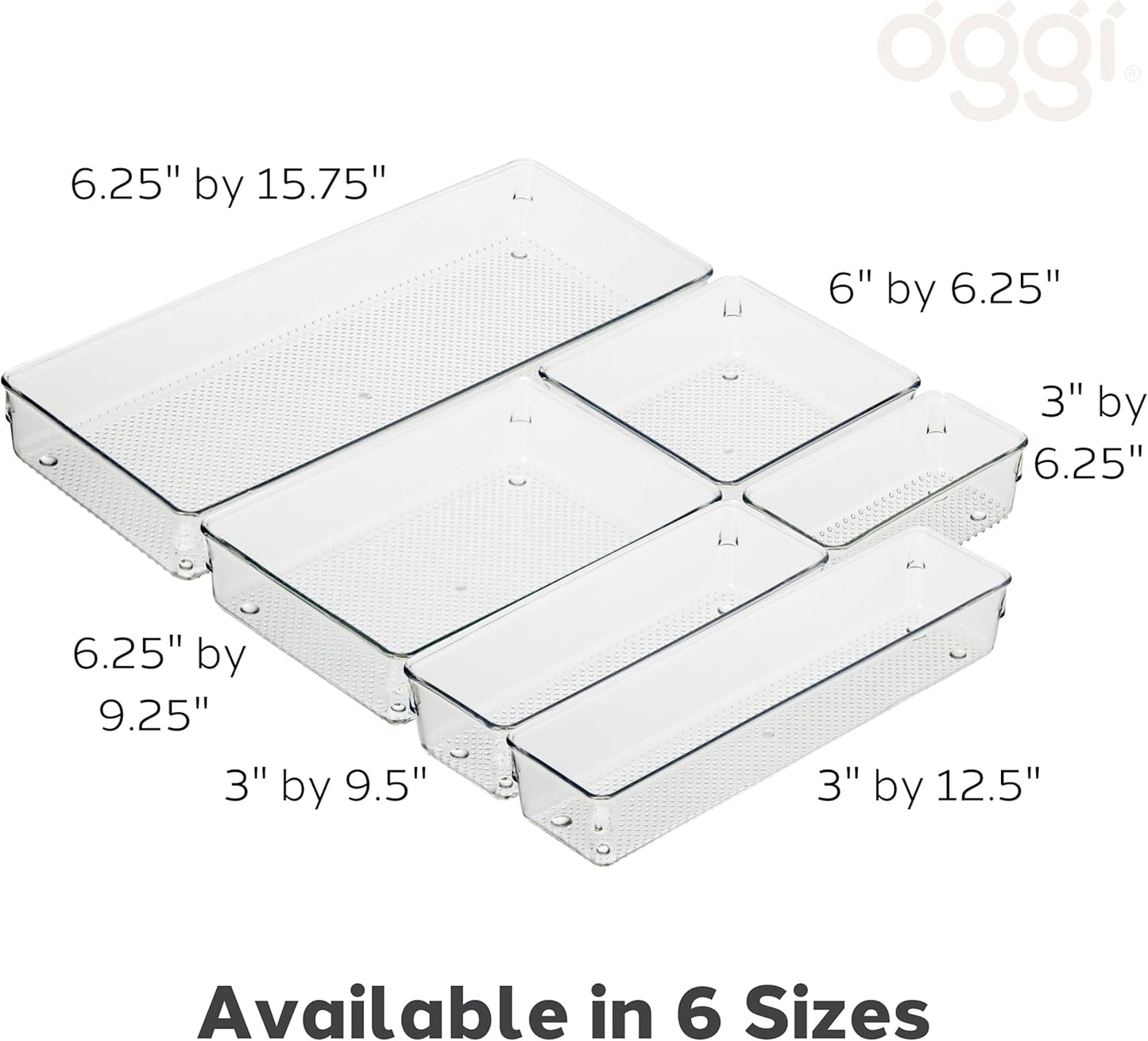 Clear Drawer Organizer - 3" X 12.5" - Ideal for Organizing Kitchen Drawers, Office, Desk, Silverware, Kitchen Utensils, Cosmetics and Bathrooms
