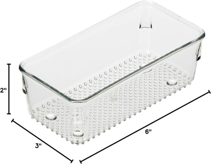 Clear Drawer Organizer - 3" X 12.5" - Ideal for Organizing Kitchen Drawers, Office, Desk, Silverware, Kitchen Utensils, Cosmetics and Bathrooms