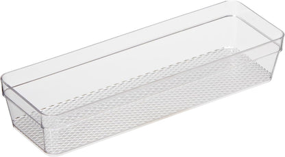 Clear Drawer Organizer - 3" X 12.5" - Ideal for Organizing Kitchen Drawers, Office, Desk, Silverware, Kitchen Utensils, Cosmetics and Bathrooms