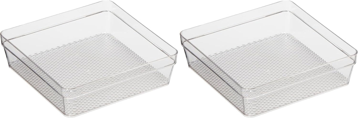 Clear Drawer Organizer - 3" X 12.5" - Ideal for Organizing Kitchen Drawers, Office, Desk, Silverware, Kitchen Utensils, Cosmetics and Bathrooms