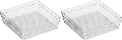 Clear Drawer Organizer - 3" X 12.5" - Ideal for Organizing Kitchen Drawers, Office, Desk, Silverware, Kitchen Utensils, Cosmetics and Bathrooms