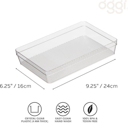 Clear Drawer Organizer - 3" X 12.5" - Ideal for Organizing Kitchen Drawers, Office, Desk, Silverware, Kitchen Utensils, Cosmetics and Bathrooms