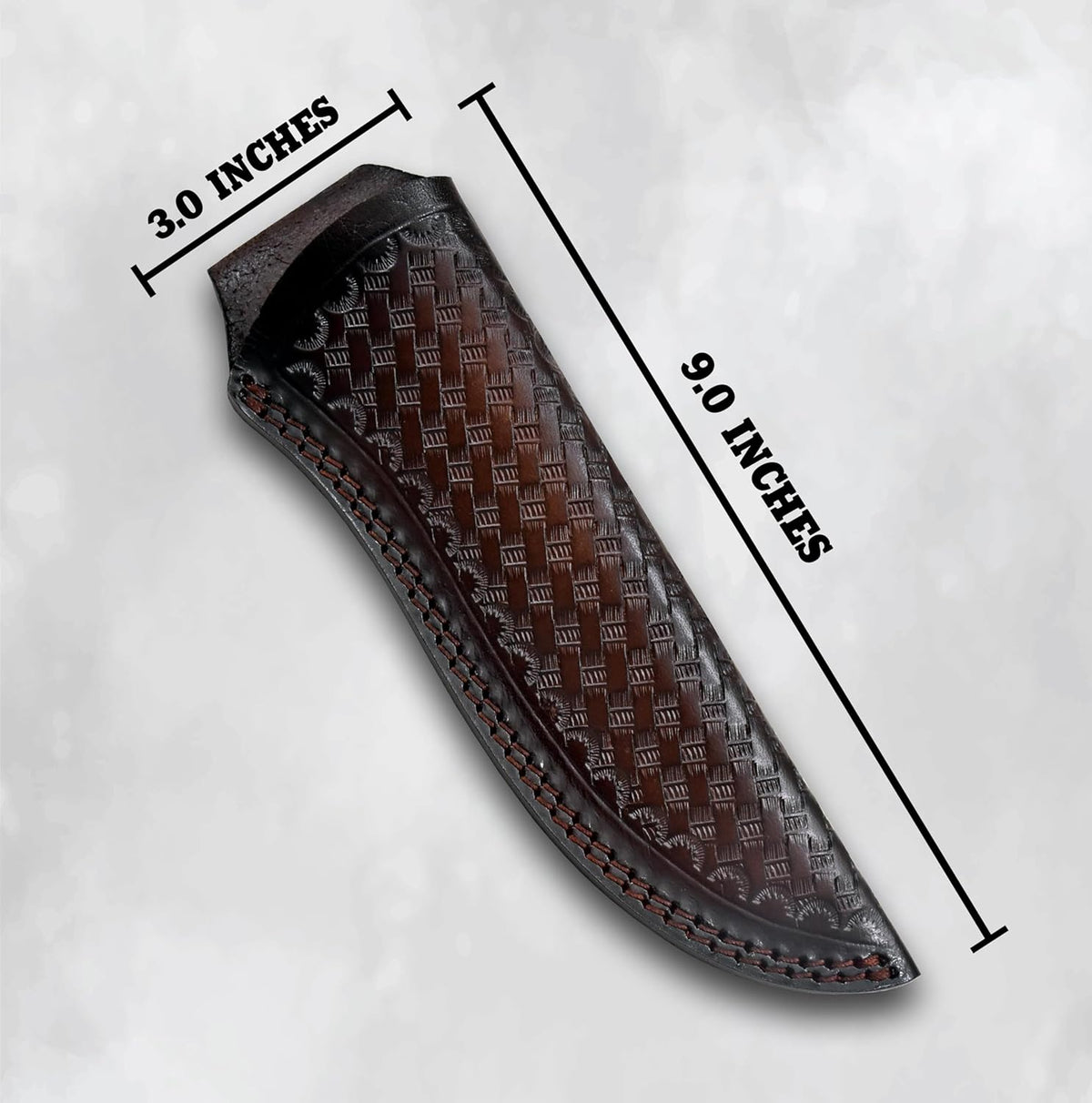 Custom Leather Sheath Tooled Leather Sheath/Hunting Knife Sheath Universal Leather Knife Sheath, 100% Real Laether/ (Dark Brown, 9.0" Inches)