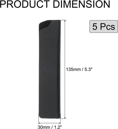 5 Pcs Knife Cover Sleeves, 8.3" x 1.4" ABS Knives Edge Guard Blade Protector Universal Knife Sheath for Home Kitchen, Black