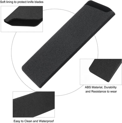 5 Pcs Knife Cover Sleeves, 8.3" x 1.4" ABS Knives Edge Guard Blade Protector Universal Knife Sheath for Home Kitchen, Black