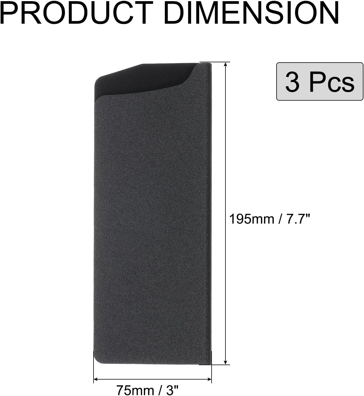 5 Pcs Knife Cover Sleeves, 8.3" x 1.4" ABS Knives Edge Guard Blade Protector Universal Knife Sheath for Home Kitchen, Black