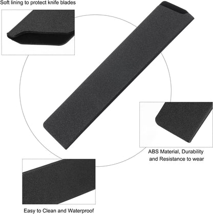 5 Pcs Knife Cover Sleeves, 8.3" x 1.4" ABS Knives Edge Guard Blade Protector Universal Knife Sheath for Home Kitchen, Black