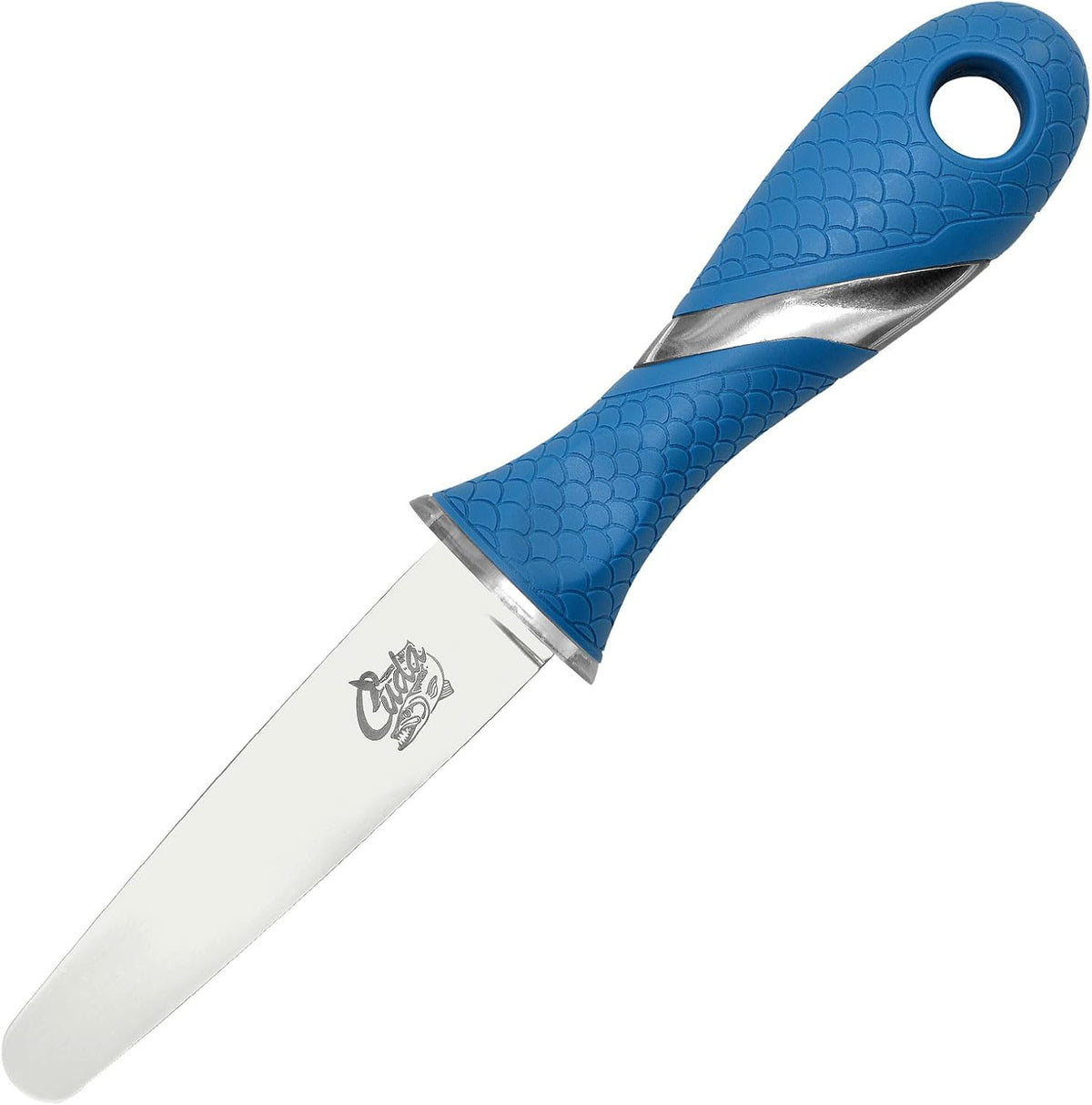 3.5" Shucking Knife | Titanium Bonded Rust & Corrosion Resistant Stainless Steel Oyster Prying & Shucking Tool with Non-Slip Scale Pattern Grip