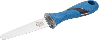 3.5" Shucking Knife | Titanium Bonded Rust & Corrosion Resistant Stainless Steel Oyster Prying & Shucking Tool with Non-Slip Scale Pattern Grip