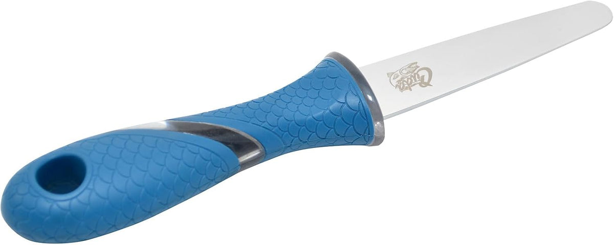 3.5" Shucking Knife | Titanium Bonded Rust & Corrosion Resistant Stainless Steel Oyster Prying & Shucking Tool with Non-Slip Scale Pattern Grip