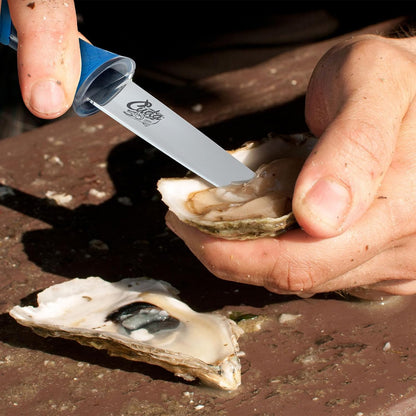 3.5" Shucking Knife | Titanium Bonded Rust & Corrosion Resistant Stainless Steel Oyster Prying & Shucking Tool with Non-Slip Scale Pattern Grip
