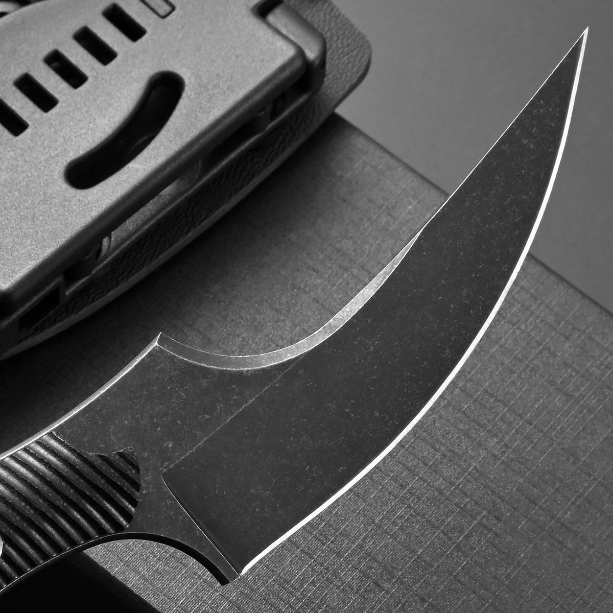 Ccanku C1490 Fixed Blade Knives 8 Inch Claw Knife D2 Blade Steel & G10 Handle Outdoor EDC Knife Suitable for Outdoor, Survival, Bushcraft with K Sheath(Black)