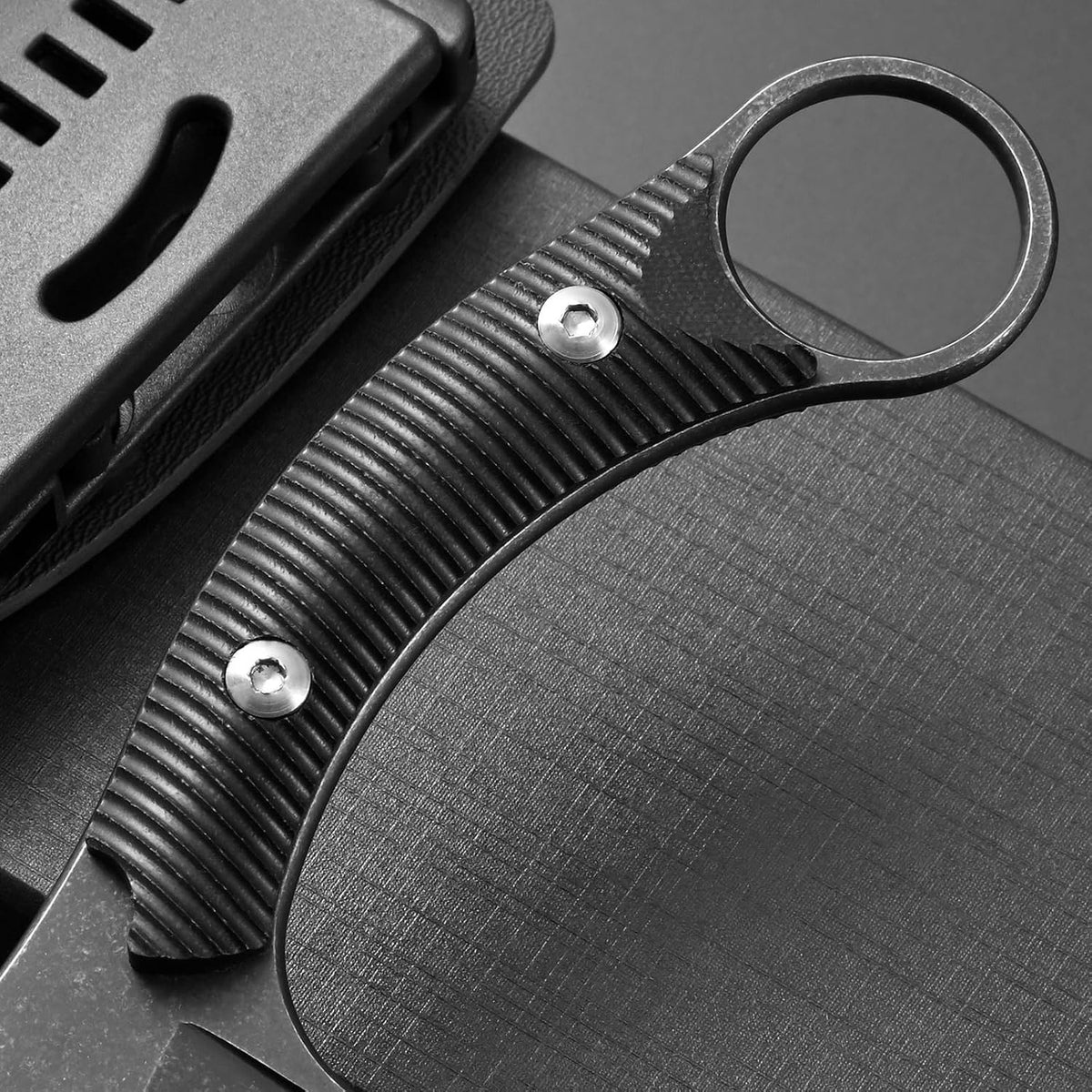 Ccanku C1490 Fixed Blade Knives 8 Inch Claw Knife D2 Blade Steel & G10 Handle Outdoor EDC Knife Suitable for Outdoor, Survival, Bushcraft with K Sheath(Black)