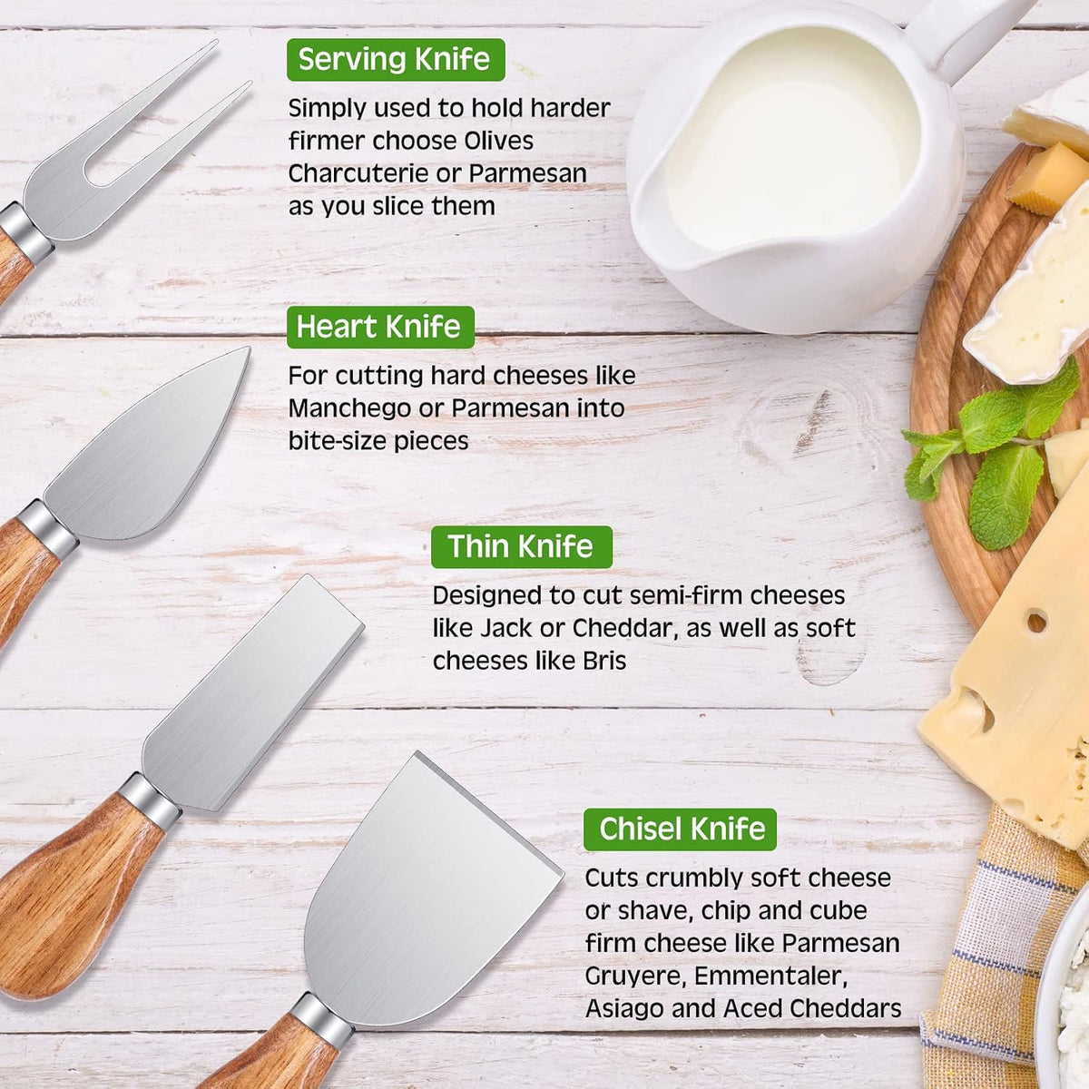6 Pcs Heart Shaped Charcuterie Board and Serving Set