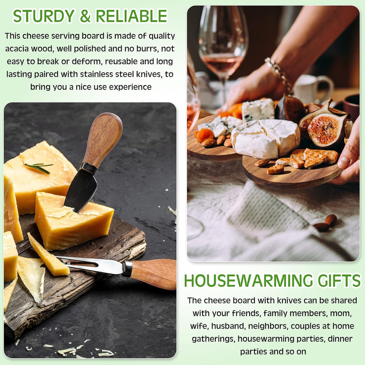 6 Pcs Heart Shaped Charcuterie Board and Serving Set