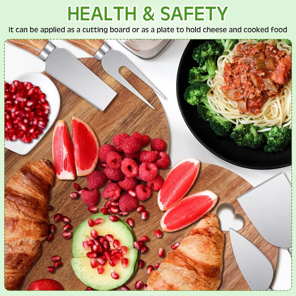 6 Pcs Heart Shaped Charcuterie Board and Serving Set