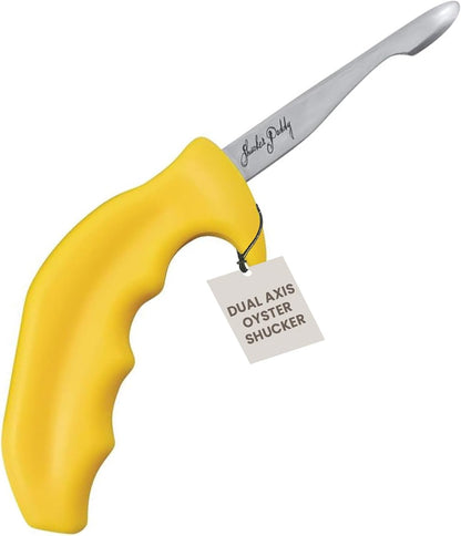 Shucker Paddy Malpeque Oyster Shucking Knife – Ergonomic Dual Axis Oyster Shucker Tool with 2" / 5 CM Stainless Steel Blade - Perfect for kitchen Collections – Non-Slip Handle, Yellow