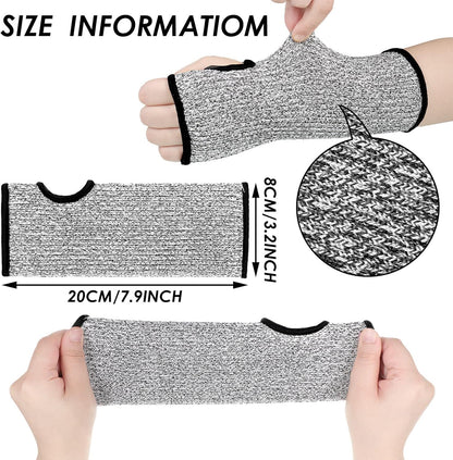 3 Pairs Cut Resistant Arm Sleeves Thin Arm Protectors Guard with Thumb Hole Gloves for Women Men Garden Kitchen(Black Blue Grey)
