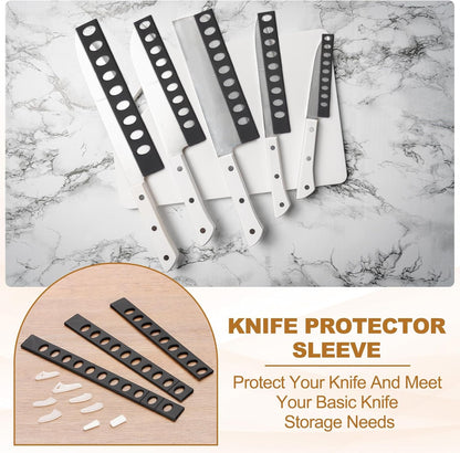 12Pcs PP Universal Blade Edge Guard Cover, Blade Cutting Edge Sleeve of 6" Blade Cover for Kitchen, Dining Room, Black