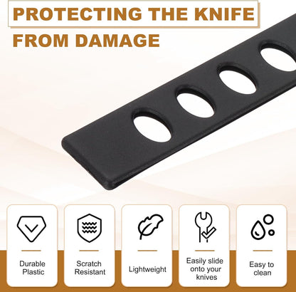 12Pcs PP Universal Blade Edge Guard Cover, Blade Cutting Edge Sleeve of 6" Blade Cover for Kitchen, Dining Room, Black