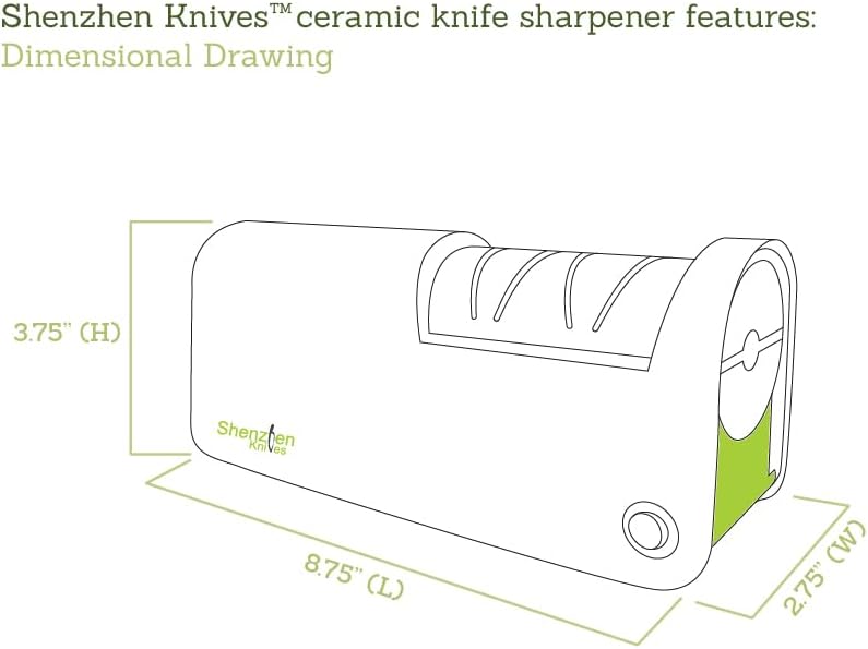 Electric Diamond Knife Sharpener for Ceramic Knives. Professional Diamond Honing Wheel Sharpening Tool. 2-Stage (Fine & Coarse) Sharpening. Ceramic Kitchen Knife Sharpener