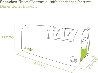 Electric Diamond Knife Sharpener for Ceramic Knives. Professional Diamond Honing Wheel Sharpening Tool. 2-Stage (Fine & Coarse) Sharpening. Ceramic Kitchen Knife Sharpener