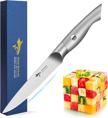 Paring Knife 3.5 inch Ultra Sharp German Stainless Steel | Paring Fruit Knives with Ergonomic Handle Design, Unique Small Kitchen Knife As Gift for Chef's Men/Women